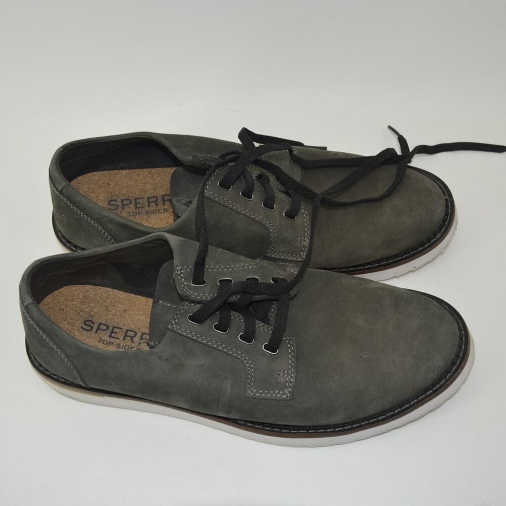 Sperry Top Slider Mens Size 10 Camden Oxford Nubuck Gray Lace Up - Picture 3 of 12